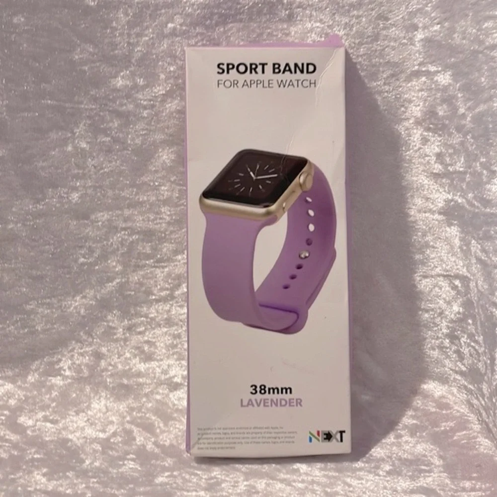 NWT Next Apple Watch Lavender Soft Silicone Sports Band, 38mm